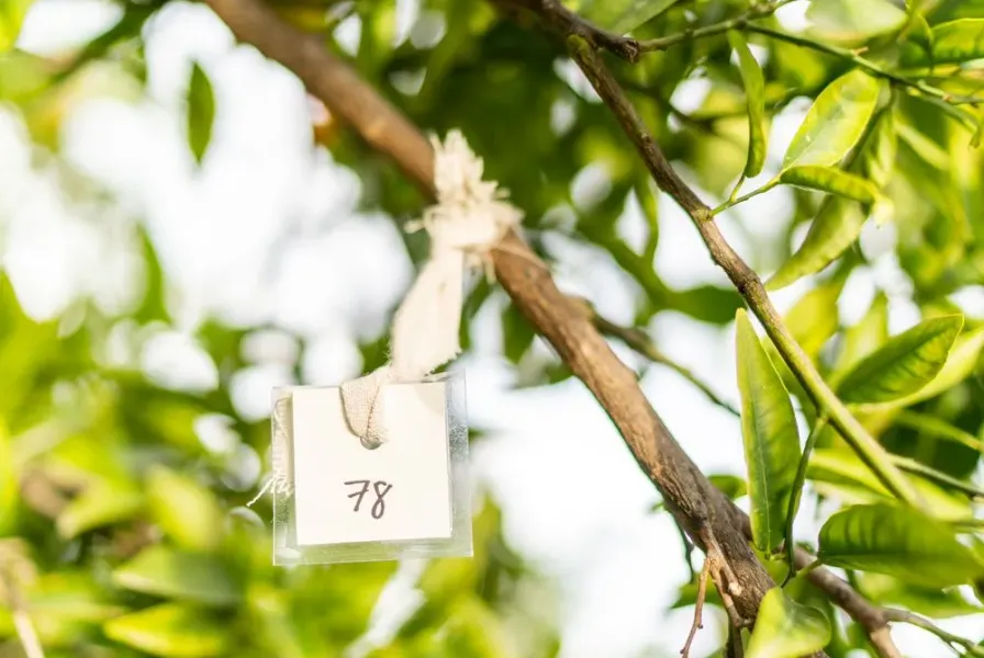Numero 78 tree tag en El Refugio EcoArt